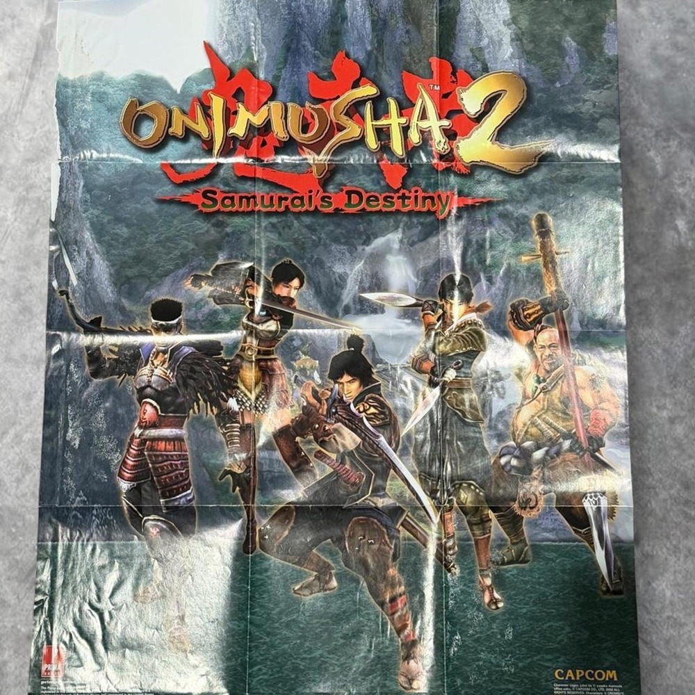 Vintage 2002 Onimusha 2 Samurais Destiny Poster Prima Games Capcom PS2 Promo Art